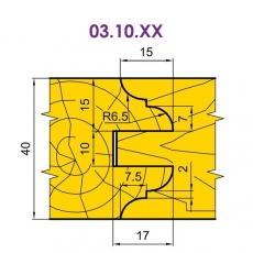 Фрезы для стояков и перемычек филенчатых дверных полотен  03.10.ХХ