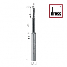 Фрезы концевые одноканальные с удлиненной горловиной для дренажных отверстий Dress - 3