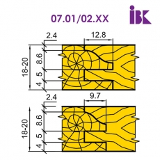 Комплект насадных фрез для производства мебельных фасадов 07.01/02.XX