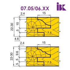 Комплект насадных фрез для производства мебельных фасадов 07.05/06.XX